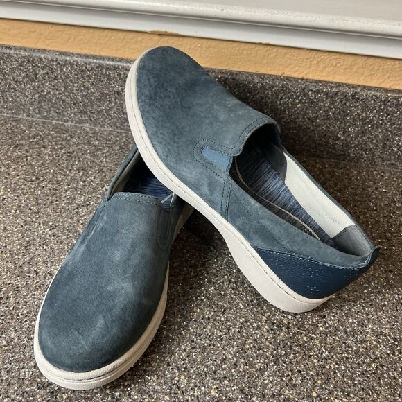 Dansko Women's EU 40 US 9.5 Blue Suede Slip On Comfort Casual Arch Support Shoes - Picture 2 of 11